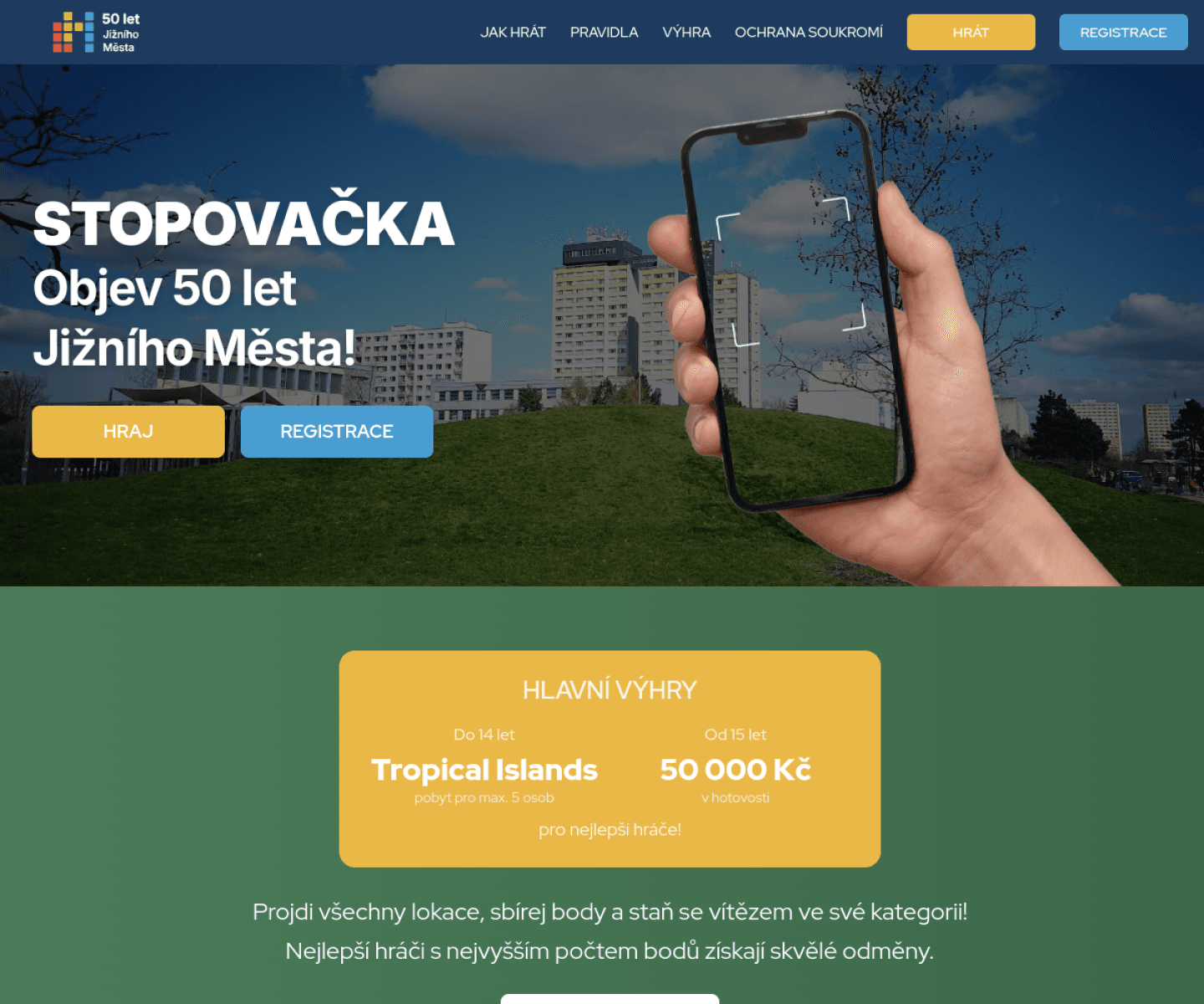 50 let Jižního Města – screenshot projektu