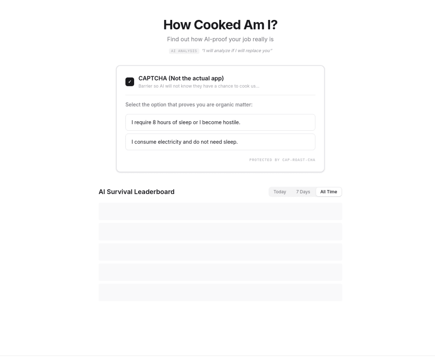 How Cooked Am I? – screenshot projektu